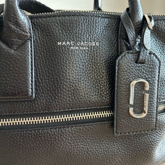 Marc Jacobs Gotham City Tote Crossbody Handbag Black Pebbled Leather - Picture 4 of 16